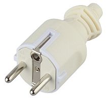 Вилка электрическая с заземлением прямая ЭРА V4(W) 16А белый картинка 